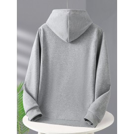 Men's Hooded Sweatshirt - All-Season Lightweight Pullover Hoodie, Light Grey/White Basketball Graphic, Regular Fit Casual Streetwear for Sports & Casual Attire, Basketball Hoodie, Durable Fabric