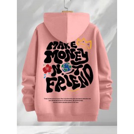 [Three-Piece Hoodie Set] Three-Piece Set Of Fashionable Element Print Hoodies, Men's Casual Pullover Sweatshirt With Long Sleeves, Slightly Stretchy Knit Polyester Fabric, Regular Fit Men's Hoodie