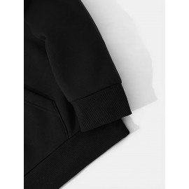 [Three-Piece Hoodie Set] Three-Piece Set Of Fashionable Element Print Hoodies, Men's Casual Pullover Sweatshirt With Long Sleeves, Slightly Stretchy Knit Polyester Fabric, Regular Fit Men's Hoodie