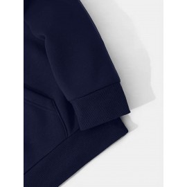 Men'S Casual Minimalist Style Hoodie, Paris Letter Print Men'S Long Sleeve Hoodie Three-Piece Set