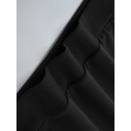 [Men's Anime Hoodie] Trendy Anime Hoodie | Men's Black with Red & White Print, Casual Drawstring Pullover, Front Kangaroo Pocket, Long Sleeve, Polyester Blend, All Seasons