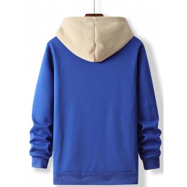 [Men's Anime Hoodie] Trendy Anime Hoodie | Men's Black with Red & White Print, Casual Drawstring Pullover, Front Kangaroo Pocket, Long Sleeve, Polyester Blend, All Seasons