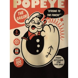 Men'S Popeye The Sailor Fresh Power 3D Print Hoodie - Casual Long Sleeve, Vibrant Orange & Black Graphic Pullover with 