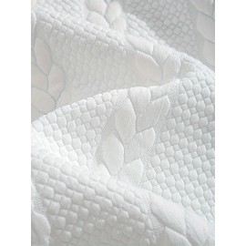 Jacquard Preppy Collared Neck Long Sleeve Embroidered Loose Fit Regular Length Knit Fabric Hoodie