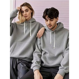 Men's Hooded Sweatshirt - Cold-Resistant Athletic Pullover Hoodie with Front Pocket, Royal Blue Gym Jacket for Running, Hiking, Casual Outfits - Machine Washable Polyester Hoodie for Men, Gym Hoodie