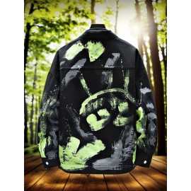 Men'S Printed with Random Print And Graffiti Design, Fashionable And Versatile, Made of High-Quality Fabric, Soft in Texture, Loose And Comfortable Coat.