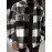 Men'S Cozy Plaid Fleece Jacket - Black & White Checkered Pattern, Loose Fit Winter Coat with Button Front, Long Sleeves, and Fluffy Lining for Fall/Winter, Winter Coat