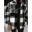 Men'S Cozy Plaid Fleece Jacket - Black & White Checkered Pattern, Loose Fit Winter Coat with Button Front, Long Sleeves, and Fluffy Lining for Fall/Winter, Winter Coat