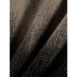 Men's Casual Gradient Color-Block Knit Sweater - Soft Stretch Round Neck Pullover, Machine Washable Slim Fit for Autumn Winter, Cute Sweaters, Durable Winter Wear, Medium Elasticity Fabric