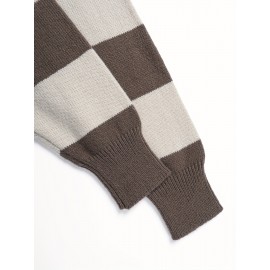 [Oversized Hooded Sweatshirt] Oversized Color-Block Hooded Sweatshirt for Men | Soft Stretch Knit Pullover with Drawstring Hood, Casual Loose Fit Long Sleeve for Autumn Winter