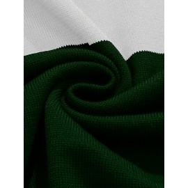 Men's Slim-Fit Casual Soft Commuter Knit Sweater - High Neck Long Sleeve with 1/4 Zipper, Navy & Light Grey Color Block Design for Autumn/Winter, Office & Casual Wear, Knitted Sweater, Comfortable Winter Wear