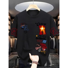 Men'S Vibrant Orange Graphic T-Shirt - 