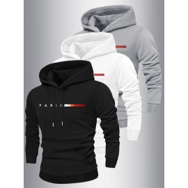 Men's Heavyweight Hoodie - Beige/Pink/Gray/ Options - Machine Washable Pullover Sweatshirt for Fall/Winter - Urban Streetwear Essentials - Casual Layering Clothing