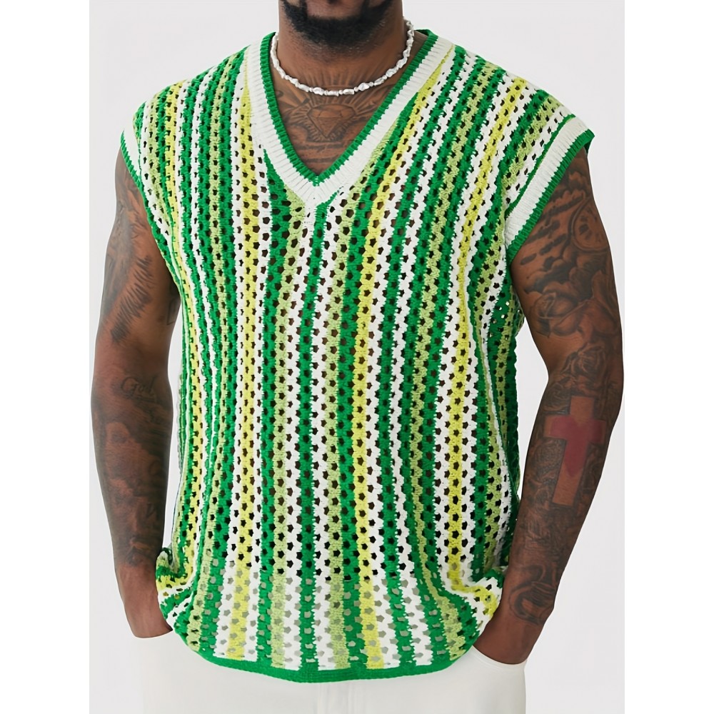 Openwork Crochet Vest